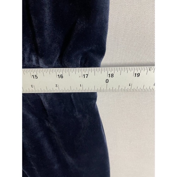 Anthropologie Saturday Sunday Jumpsuit Women L Blue Velvet Lounge Classic - Picture 6 of 9